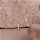 STERLING SILVER TRIPLE CRUCIFIX NECKLACE